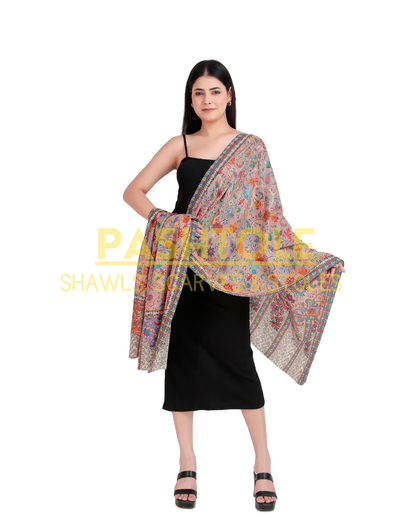 Floral Cascade Kalamkari Stole