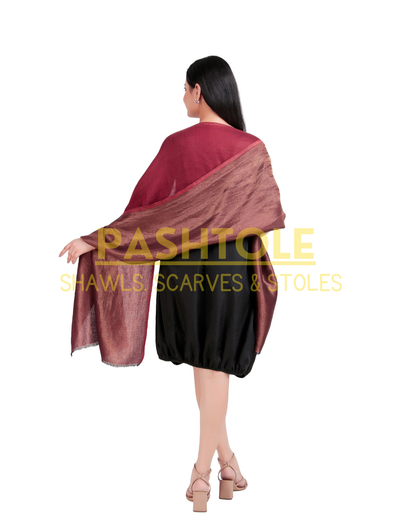 Maroon Zari Reversible Stole