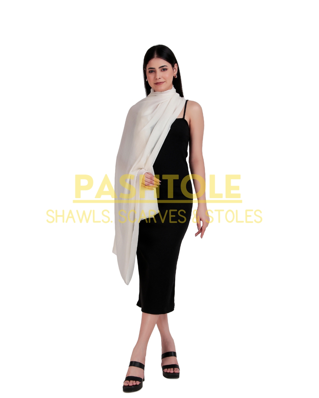 White Fine Wool Stole