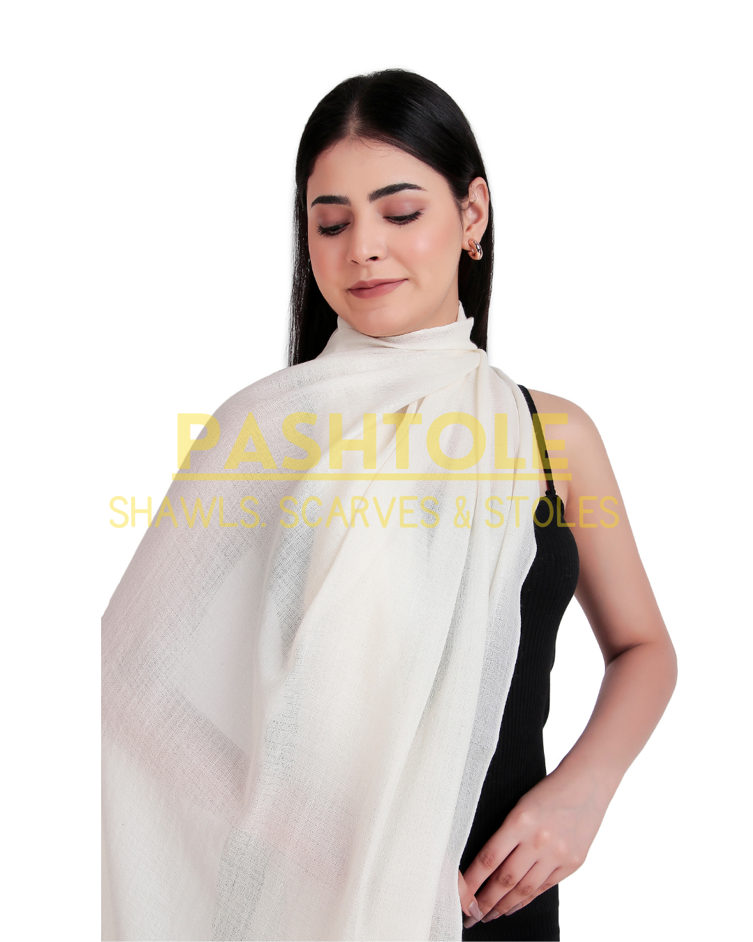 White Fine Wool Stole