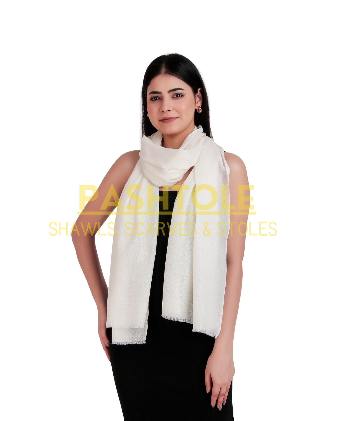 White Fine Wool Stole