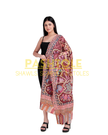 Dahlia Tapestry Kalamkari Shawl