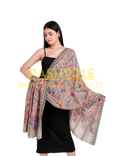 Floral Cascade Kalamkari Stole