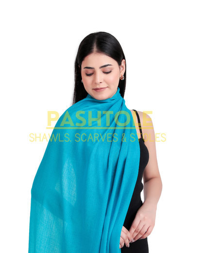 Sky Blue Fine Wool Stole