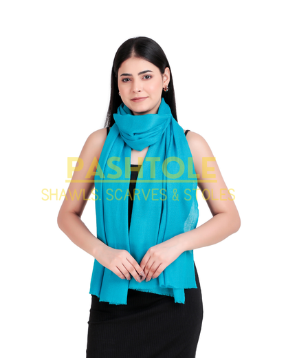 Sky Blue Fine Wool Stole