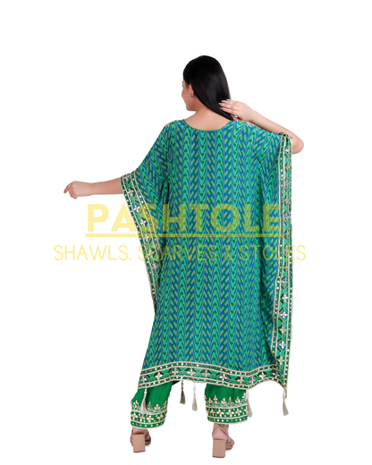 Emerald Elegance Kaftan Set