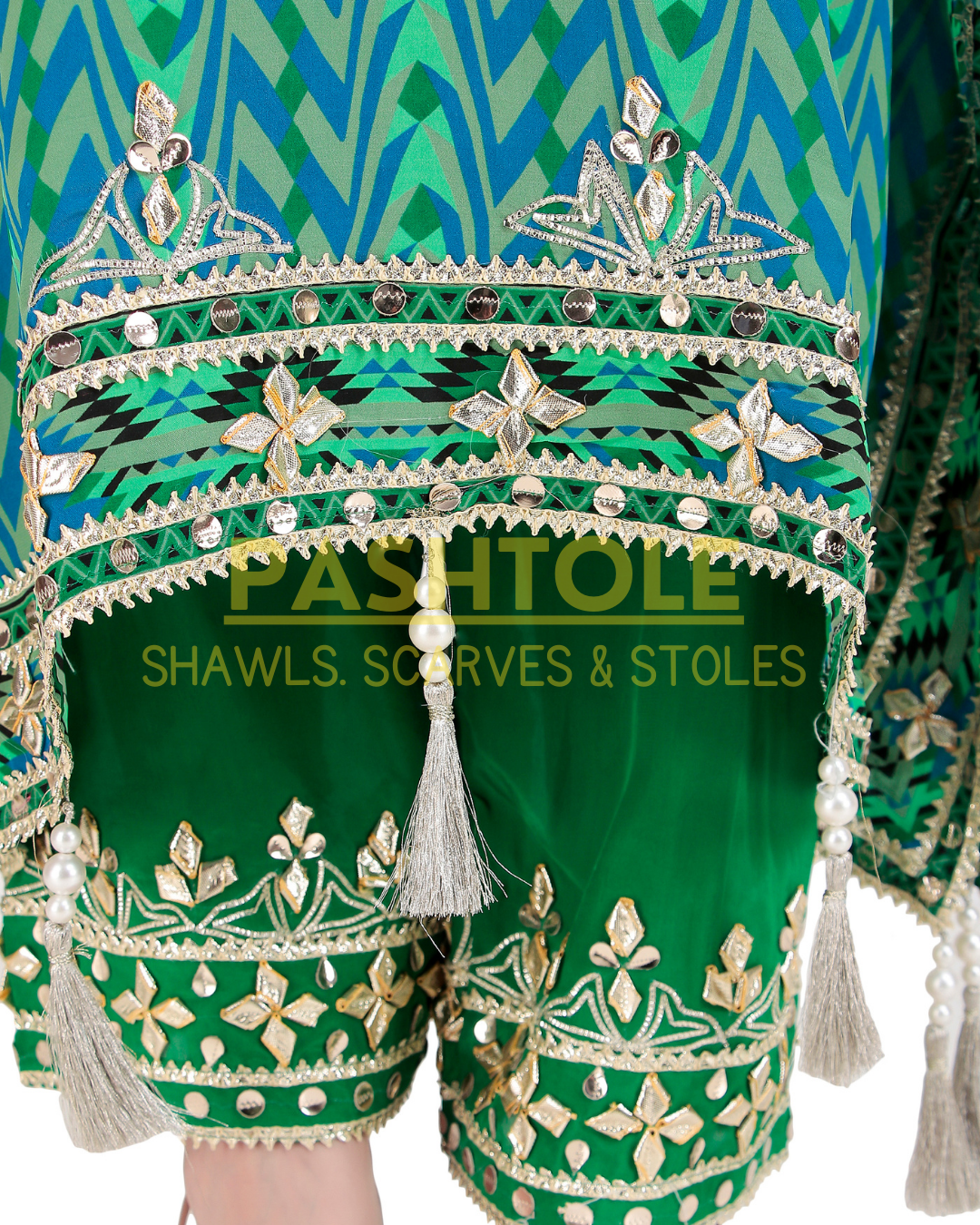 Emerald Elegance Kaftan Set