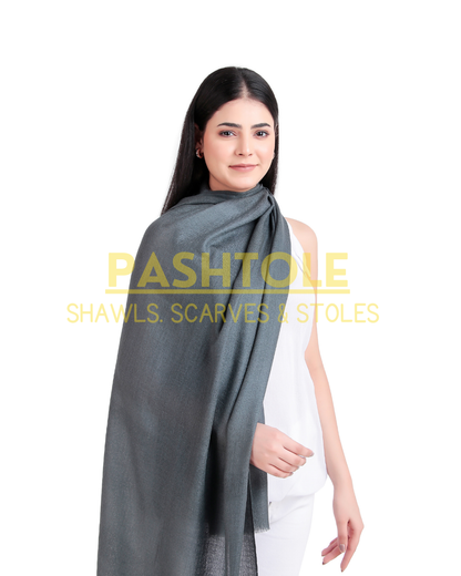 Dark Grey Fine Wool Stole