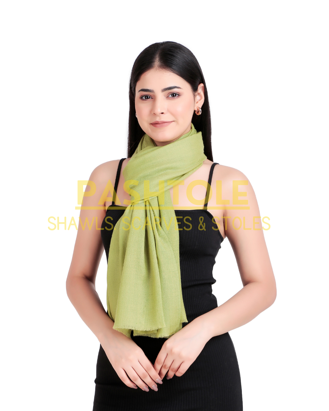 Pistachio Green Fine Wool Stole