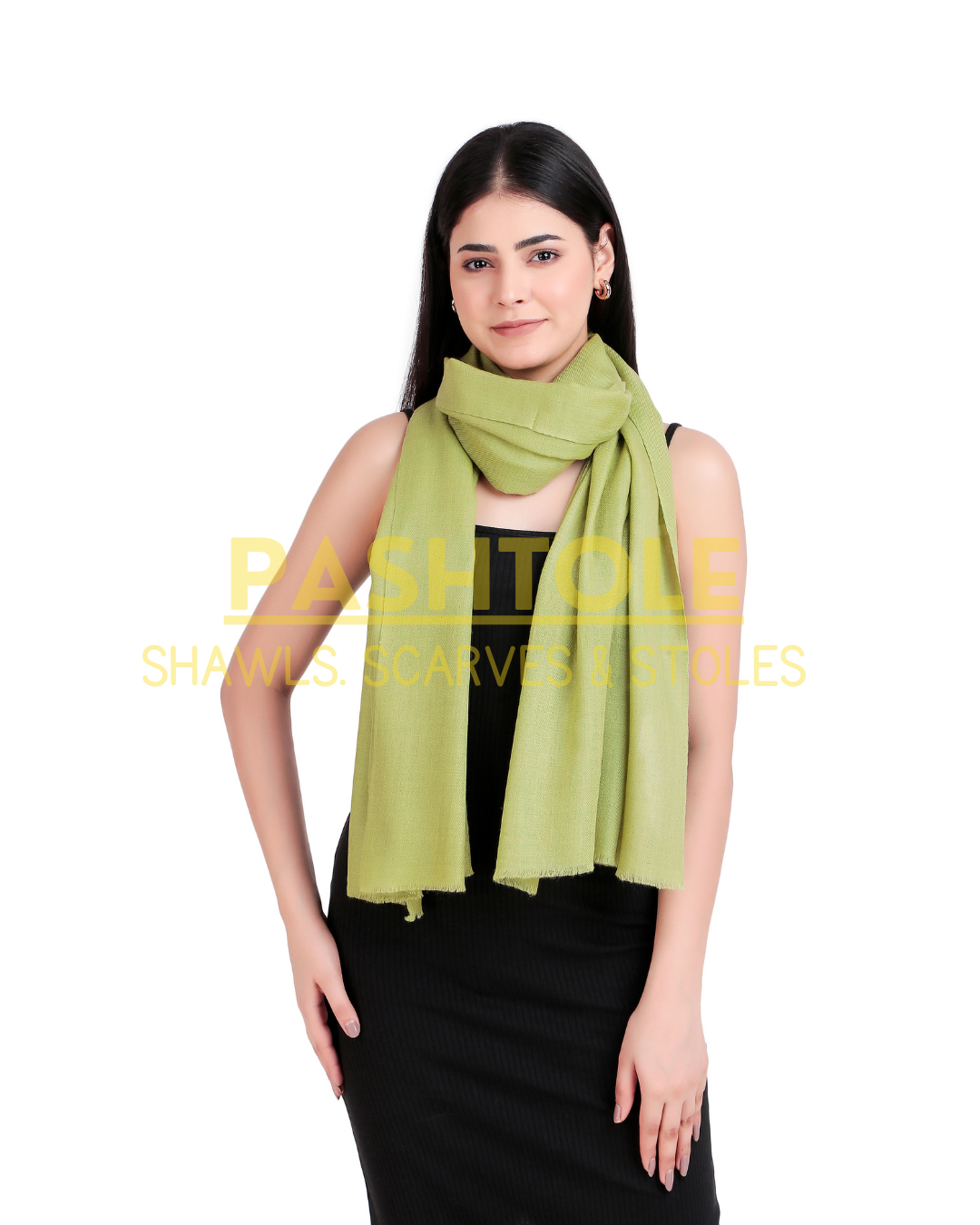 Pistachio Green Fine Wool Stole