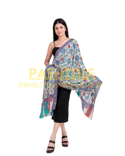 Meadow Elegance Kalamkari Shawl