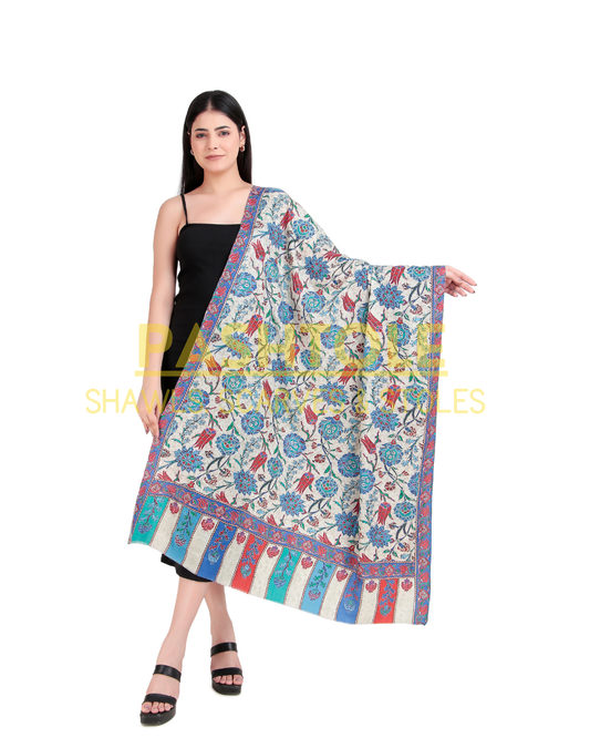 Meadow Elegance Kalamkari Shawl