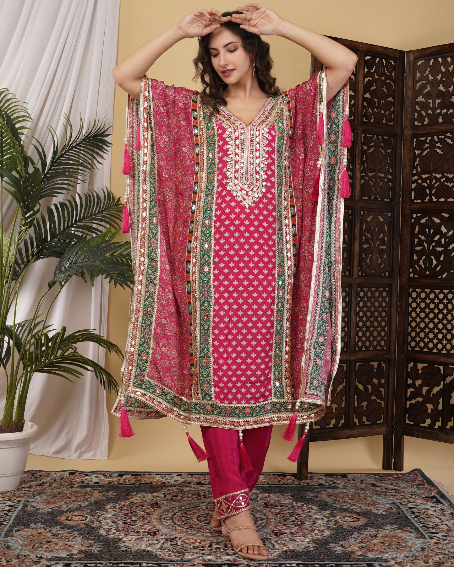 Regal Rose Kaftan Set
