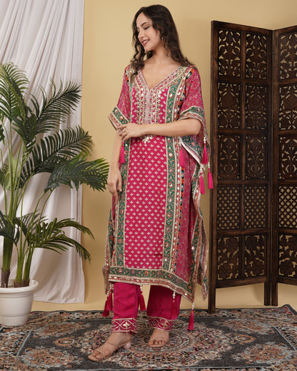 Regal Rose Kaftan Set
