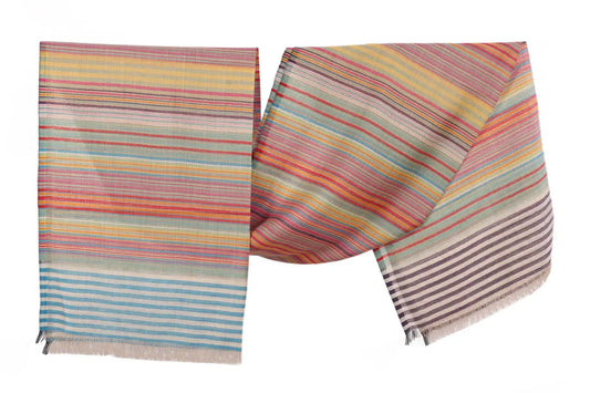 Fine Wool Stole, Printed-Rainbow