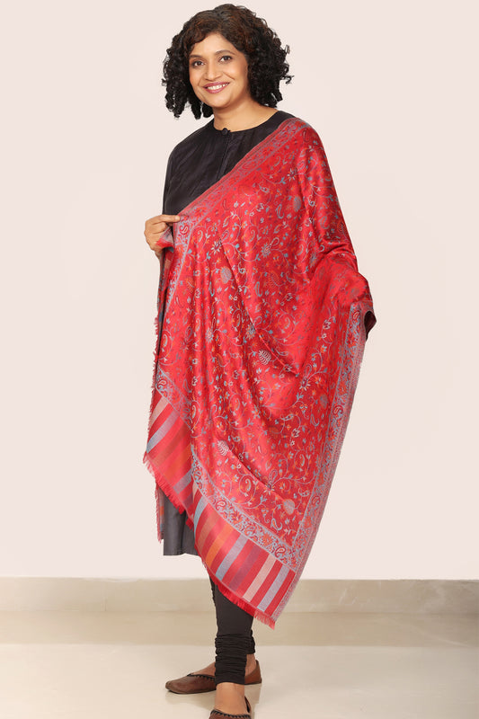 Printed Shawl - Red